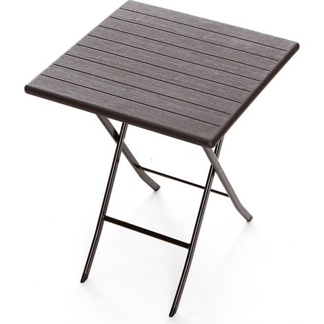 Tavolino per bar e giardino quadrato effetto legno 60 centimetri tavolo giardino tavolo street food