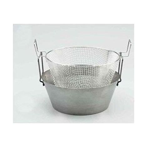 Friggitrice in Ferro Spazzolato con cestello in rete 42 cm
