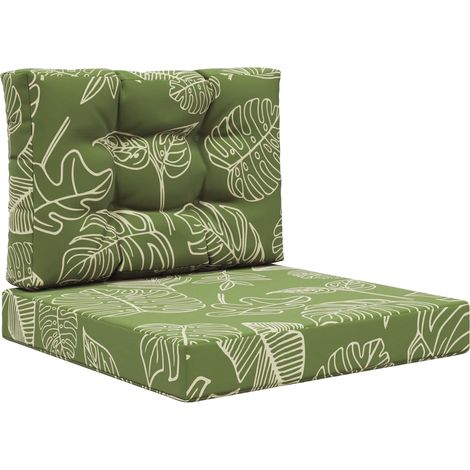 Coussin de canapé d'extérieur 2 pcs Modèle feuille Polyester
