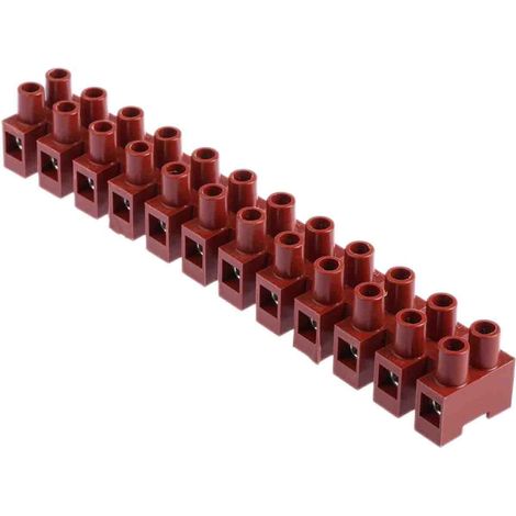 Bornier de raccordement RS PRO, 12 pôles , 15mm, A visser, 57A ( Prix pour Paquet de 5 ) (1/2)