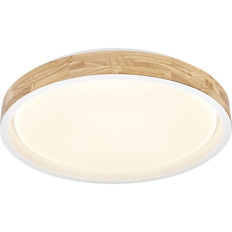 Osram LED-Deckenleuchte Orbis Mariano Ø51 cm 36 W Holzdekor weiß dimmbar (1/3)