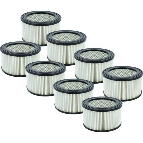 vhbw 8x Filtro plisado compatible con Cecotec Conga PowerAsh 1200 aspiradora cenizas - negro blanco lavable (1/4)