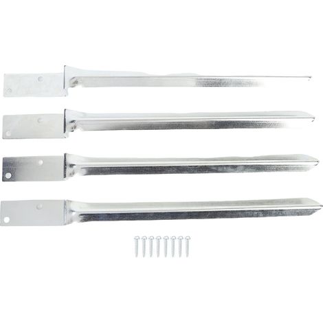Ancre de poteau Acier galvanisé Lot de 4 Piquet sol robuste pour clôture balançoire extérieur sans béton installation facile (1/5)