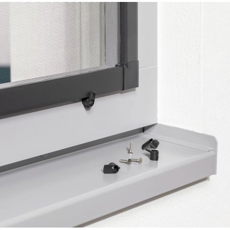 Primaster Vorreiber-Set für Fliegenschutzfenster anthrazit - 4 Stück LED Stern