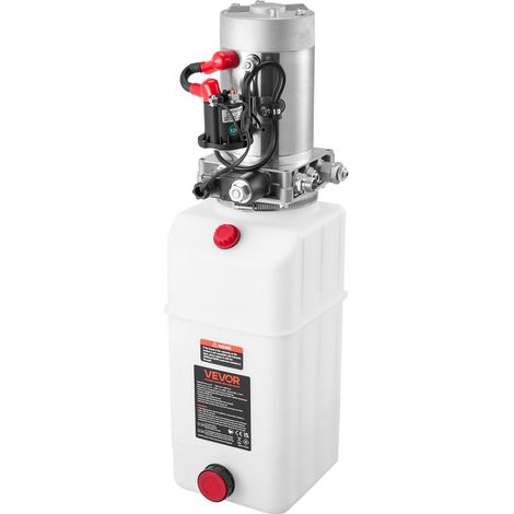 Pompe hydraulique 12V 6L simple effet pour benne basculante, 22MPa max, 3.4L/min, réservoir métal, levage véhicules remorque (1/5)