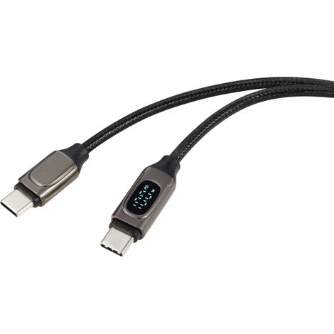 Renkforce Câble USB USB 2.0 USB-C® mâle, USB-C® mâle 1.00 m argent (métallisé) RF-6249318 Q518303