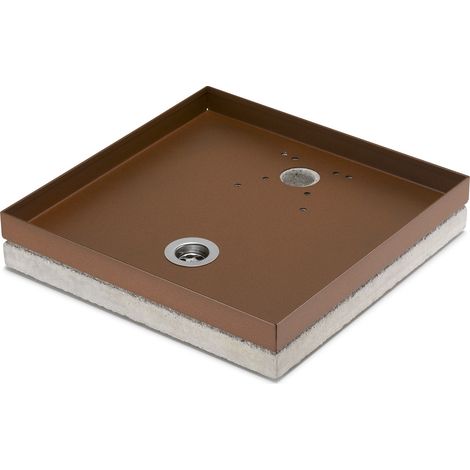 Base Portaciottolo per Fontane 40x40x8 cm in Metallo con Base in Cemento Belfer 42/BSE/10 Ruggine (1/5)