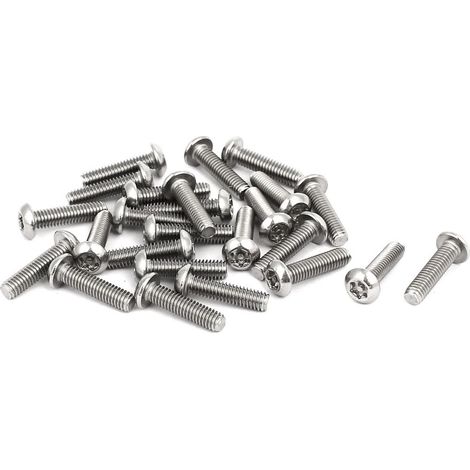 25Pcs M4x16mm Vis Inviolable Tête Bombée Torx Bouton Sécurité (1/3)