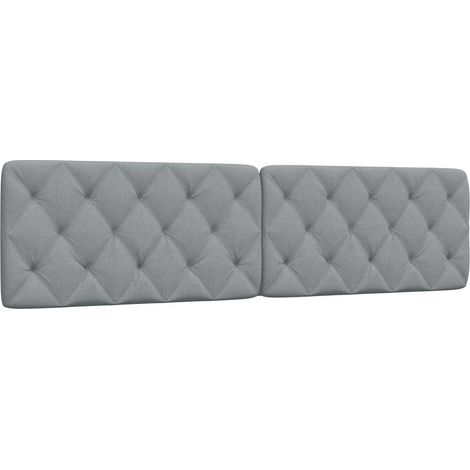 vidaXL Cabecero de cama acolchado tela gris claro 200 cm (1/5)