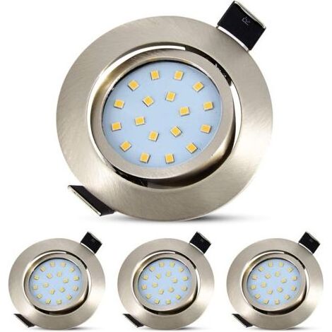Lot de 4 Spots LED Encastrables, Plafonniers LED à encastrer 5W, Orientables 40°, Éclairage jusqu’à 120°, Ultra Plats 28mm d’épaisseur, Blanc Neutre 4500K [Classe énergétique F]