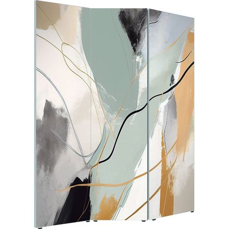 Lupia - Separe' per interni, Divisorio 135,6 x H 176 x P 3,1 cm PAINT SPOTS paravento 3 Ante in legno con Tele stampate fronte retro Soggetto unico (1/4)