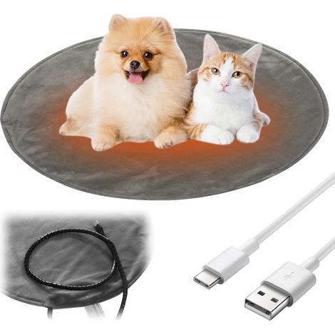 Tapis Chauffant Chats Chiens 45 45cm Coussin Chauffant électrique Avec fonction de fermeture automatique & 3 Réglages Température 45-55℃,Couverture Chauffante pour Chat Anti-Mordant Imperméable (1/5)