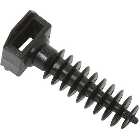 Embase à Cheville pour Collier de Serrage Largeur 9 mm Pour Fixer Gaines et Câbles Electriques au Mur Attache-Câble Mural Noir Lot de 100