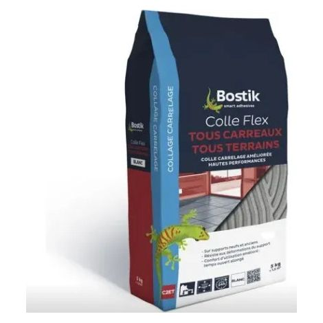 Colla per piastrelle senza polvere 5kg bianco - Bostik