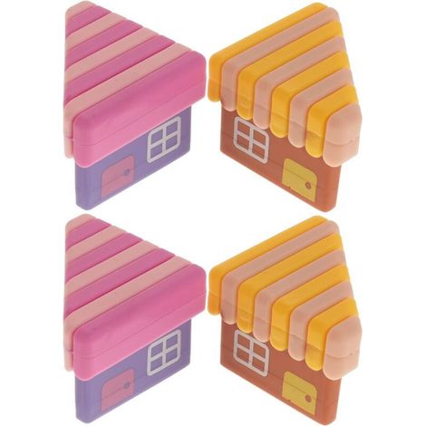 Lotto di 4 Angoli Protezioni per Mobili in PVC Elastico Pastiglie Anti-Collisione Bambino in Colori Vivaci Rosa e Giallo Resistente agli Angoli assicurati di Tavoli e Divani (1/5)