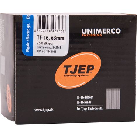 TJEP Pointes de finition TF-16 - Galvanisé - 1.60 mm - 2500 - 63 mm