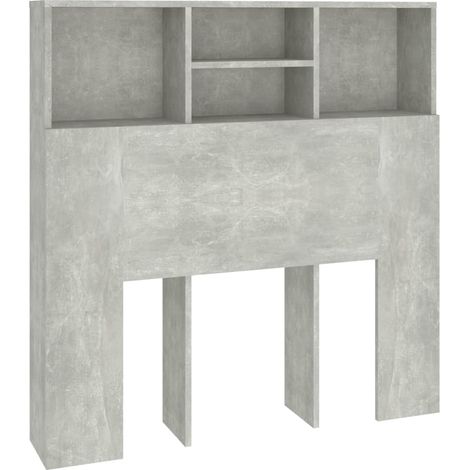 Testiera con accessorio letto contenitore ripiano comodino 100 x 19 x 103,5 cm MDF grigio TDL0200041