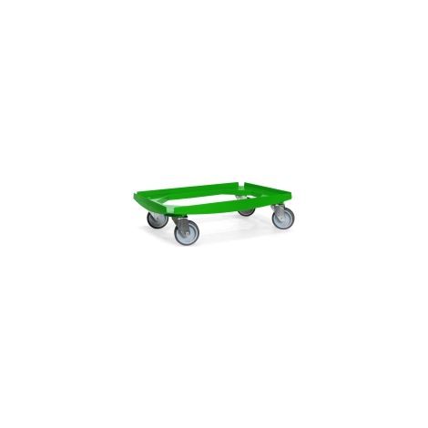 Chariot à roulettes - MESO - Plateau ABS vert - 600x400 - 4 roues TPR 100mm - 250kg