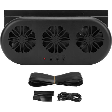 Solar Car Exhaust Fan 5000 RPM with USB Interface – Black (1/5)