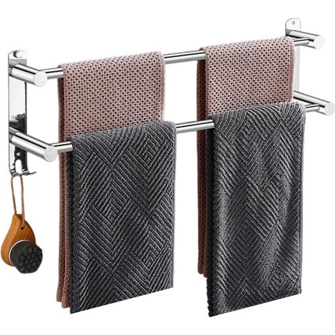 Ausziehbarer, wandmontierter Handtuchhalter, 43–76 cm, ausziehbarer Handtuchhalter aus Edelstahl für Badezimmer, Küche, WC, Hotel (1/5)