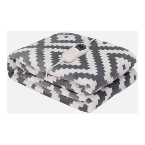 Coperta elettrica per tetti grigio/bianco 120w 160x120cm 3 livelli, autospegnimento, staccabile, lavabile, rimovibile