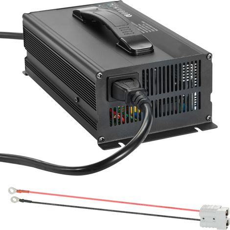 Mophorn Caricabatterie per Batterie al Litio 24V 20A, 29,2V, AC-DC LiFePO4 con Connettore Anderson, Indicatore LED, Compatibile con Batterie Ricaricabili LiFePO4 per Barche e Camper