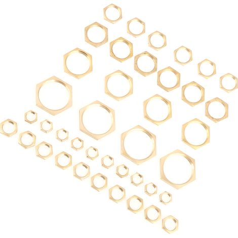 40 Uds G1/8 G1/4 G3/8 G1/2 G3/4 G1 accesorio de tubería roscado tuerca de bloqueo hexagonal de latón tuerca delgada (1/5)