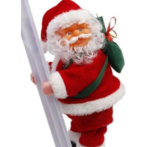 Pere Noel Escalade - Figurine Electrique Avec Echelle - Decoration Arbre De Noel Interieur - 1 Unite (1/4)
