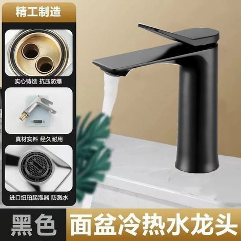 Robinet d'eau chaude et froide à âme en cuivre pour meubles de salle de bain, lavabos, vasques et plans de travail - Robinet anti-éclaboussures - DS-332