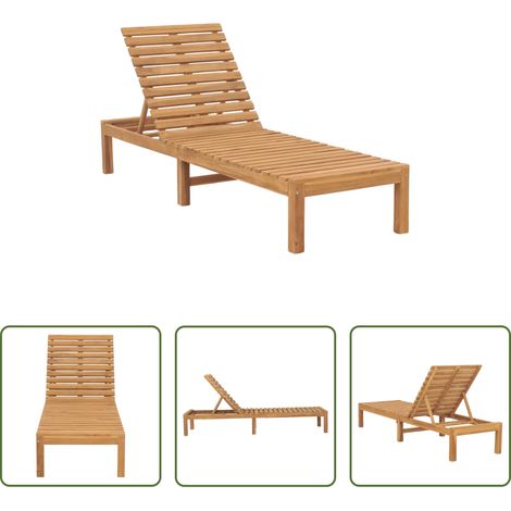 Meuble de jardin en teck - Chaise longue bois de teck solide (1/5)