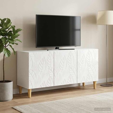 TV-Schränk 99 x 34,5 x 50 cm Hochglanz Weiß Holzwerkstoff (1/5)