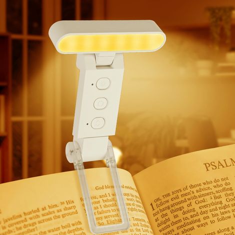 Wiederaufladbares Leselicht, LED-Leselampe, USB-Leselicht, 3 Farben und 6 Helligkeiten, Leselicht zum Anklemmen am Bett, Mini-Nachtlicht für Arbeit und Reisen