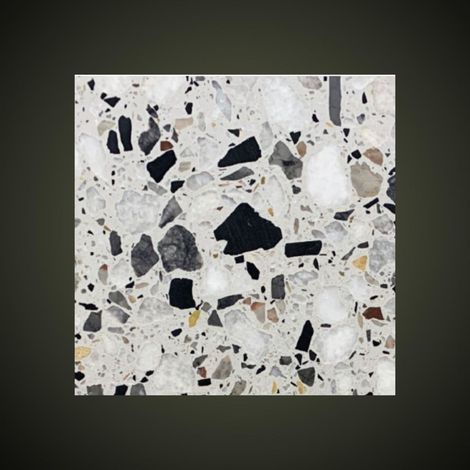 Véritable Carreau Terrazzo  fond gris inclusions multicolores FARO 30x30 cm boîte de 0.72m2 Satiné - Gioia Materia