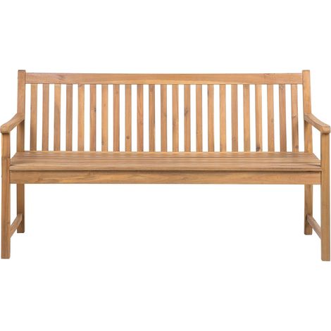 Gartenbank VIVARA 160 cm zertifiziertes Akazienholz Hellbraun