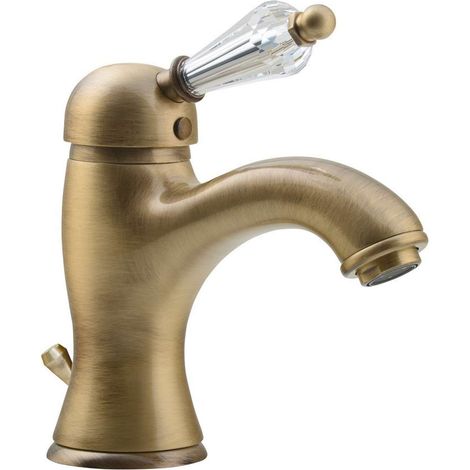 Sapho Kirké - Miscelatore da lavabo, con sistema di scarico, leva krystal, bronzo KI02KB