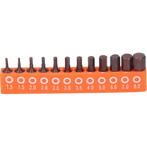 Jeu d'embouts hexagonaux métriques à tige 1/4, pour perceuse, tournevis électrique, acier allié S2, 25mm, avec support de rangement, 12 pièces