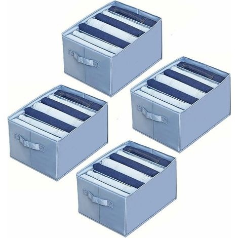 Storage Boxes for Jeans, Pants, Sweaters, Stackable Organizer to Keep Clothes Tidy, Space Saving, Gray (1/5)