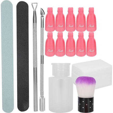 Lime professionnelle à ongles avec brosse anti-poussière, outil de polissage et retrait de vernis pour manucure. (1/5)