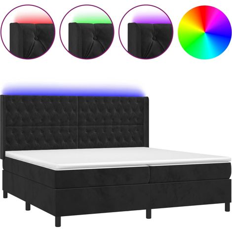 Maison Exclusive - Boxspringbett mit Matratze & LED Schwarz 200x2