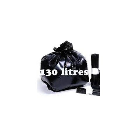 SACS POUBELLE NOIR HAUTE RESISTANCE 130 litres - les 100 sacs poubelles