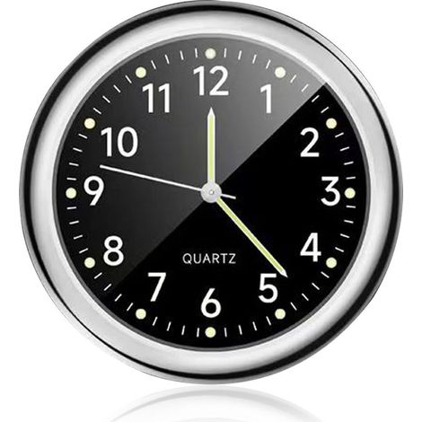 Horloge Automobile Analogique Quartz - Cadran Luminiscent Vert - Fixation Ventouse et Adhésif 3M - Pour Tableau De Bord Voiture Bureau Intérieur - 1 Pièce (1/5)