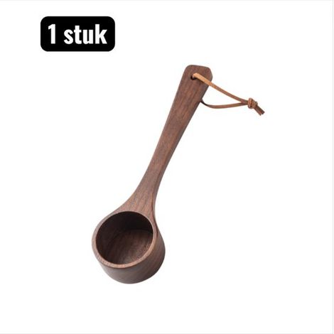 1 pezzo misurino cucchiaio da caffè cucchiaio da caffè in legno di noce per appendere cucchiaio dosatore in legno per chicchi di caffè e polvere cucchiaio zincato f (1/5)
