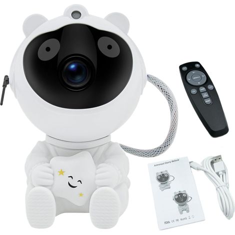 Astronaut Projector, Star Night Light, Galaxy Ceiling Lamp, Rgb Mixed Light Effect, Remote Control Function, Bedroom Kids Gift Use, Size 4.92x3.39x2.99 (1/5)