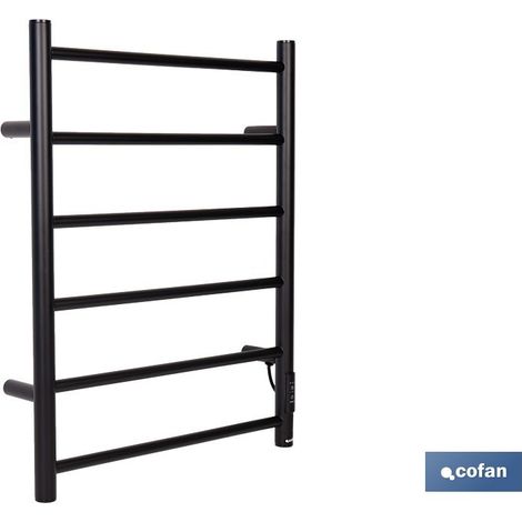 Sèche-serviettes électrique noir 80 W 68 x 53 x 10,5 cm IP44 (1/4)