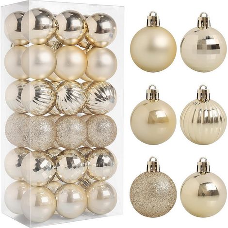 Lot de 36 décorations de sapin de Noël, Ensemble de boules de Noël, Décorations de Noël à suspendre, Cadeau de Noël, Pendentifs de sapin de Noël (1/5)