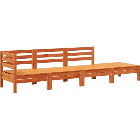 Gartensofa 4-Sitzer Wachsbraun Massivholz Kiefer vidaXL (1/5)