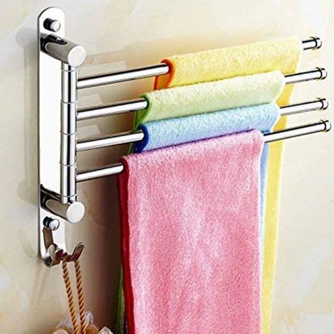 Porte-serviettes Porte-serviettes de salle de bain Barre à serviettes Porte-serviettes pivotant à 180° Porte-serviettes en acier inoxydable 304 Porte-torchons de cuisine Support mural brossé (1/5)