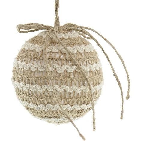 Riffelmacher Weihnachtskugel mit Jutestrick Ø 8 cm (1/2)