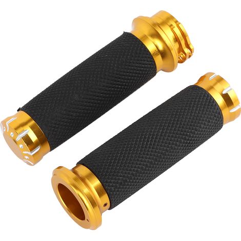 Poignées moto en aluminium et caoutchouc, accessoires de guidon compatibles VRSC XL XR 96‑13, couleur or (1/5)