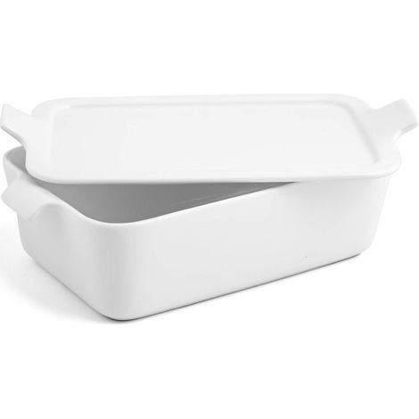 H&h pirofila rettangolare, porcellana bianca, cm16x23xh7 (1/2)